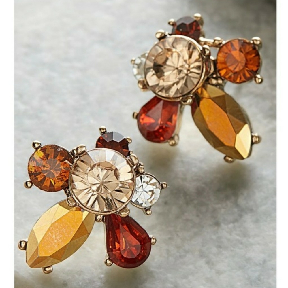 NWT - Crystal Flower Earrings